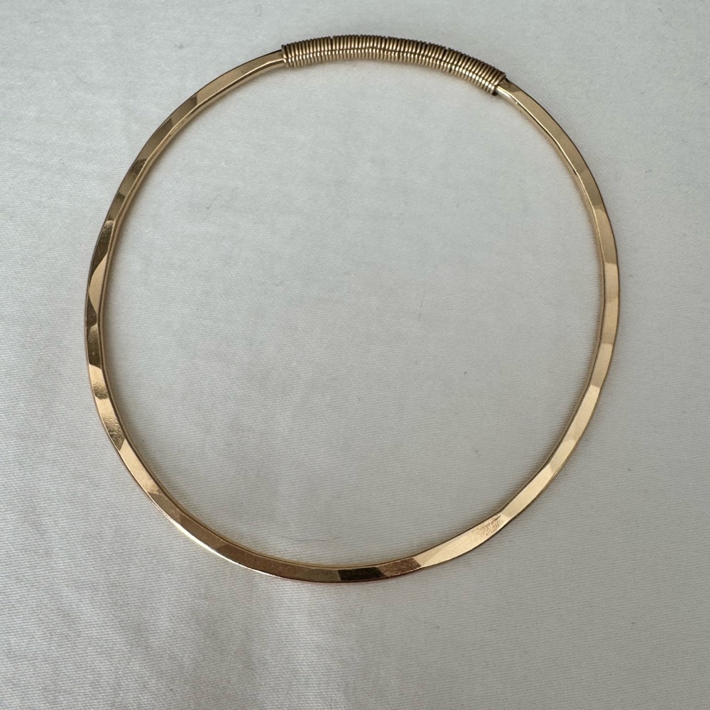 Judith Bright Hammered Gold Bangle Bracelet
